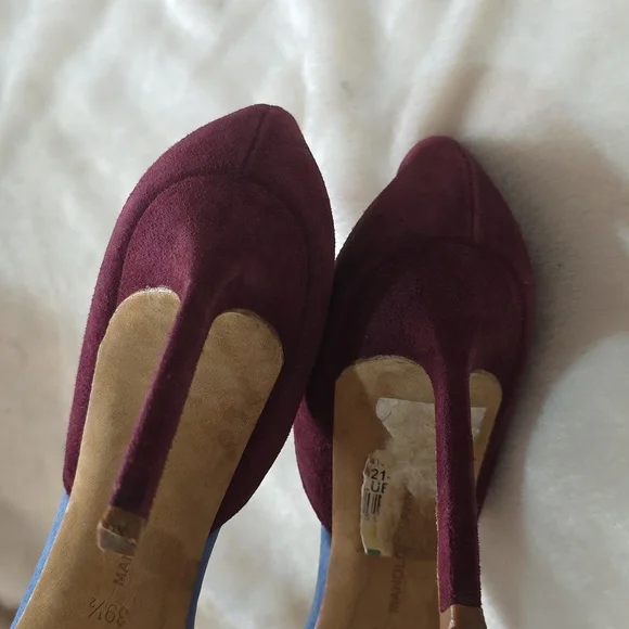 Manolo Blahnik Tayler Suede Heels - Purple, Blue, - Picture 6 of 10